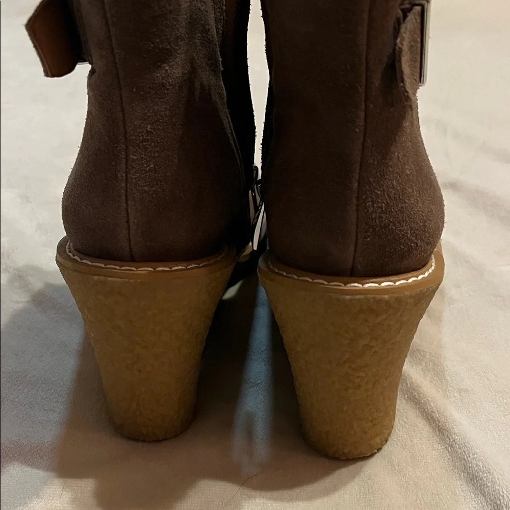 Franco Sarto Tan Suede Wedge Boots